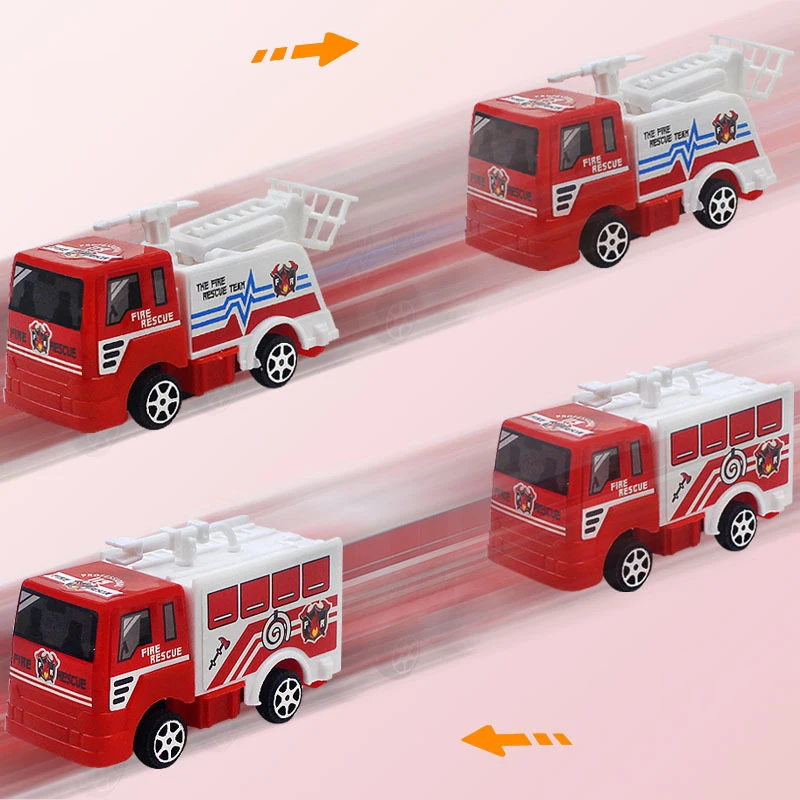 3Pcs Kids Pull Back Car Toy Simulation Fire Car Set Rescue Car Ladder Car Sprinkler Model Kids Puzzle Toy Car Best Boy Gifts