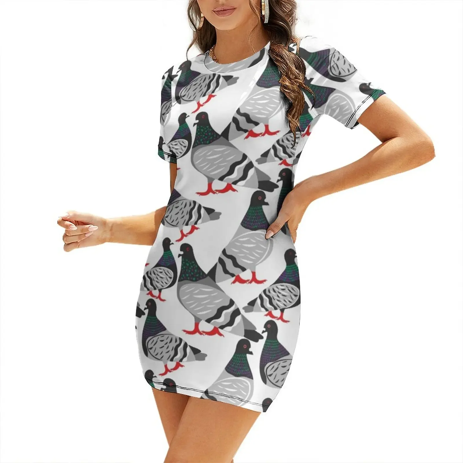 Pigeon Power Short-Sleeved Dress women's summer dresses 2025 Party dresses for women dress women elegant luxury clothes Dress