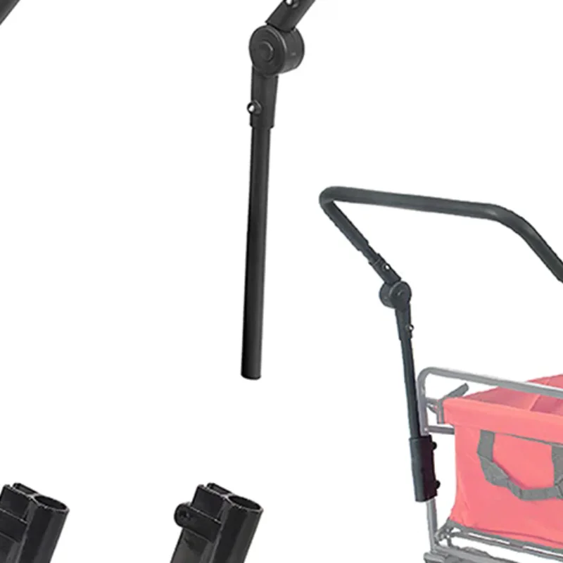 Foldable Folding Cart Push Handle Wagon Cart Equipment Black Lightweight Extendable Cart Trolley Handle Accessories For Camping