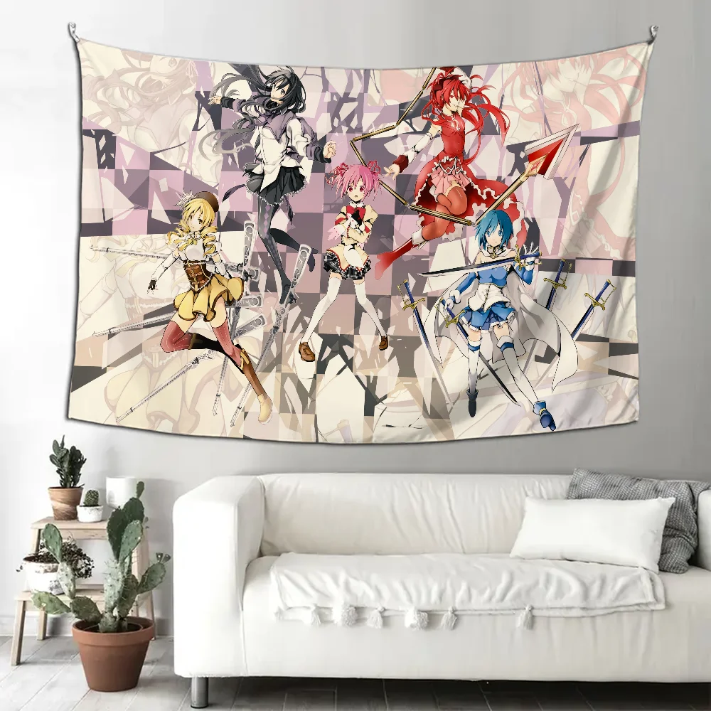 

Puella Magi Madoka Magica Tapestry Decoration party Background Hanging Cloth Bedroom Tapestry Room Decor Aesthetic