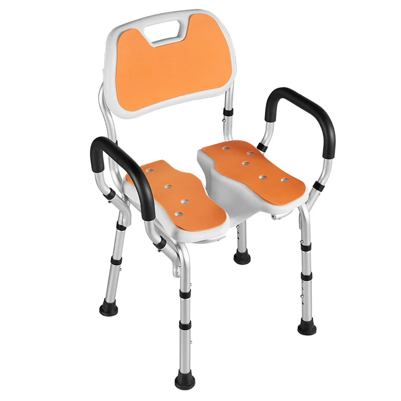 

Renovation of bath chair for the elderly Non-slip shower chair with groove Aluminum alloy non-slip bathroom stool Woman wash