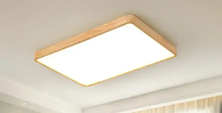 

Living room ceiling light ultra thin led solid wood light small bedroom light simple modern rectangular atmosphere Nordic lamps