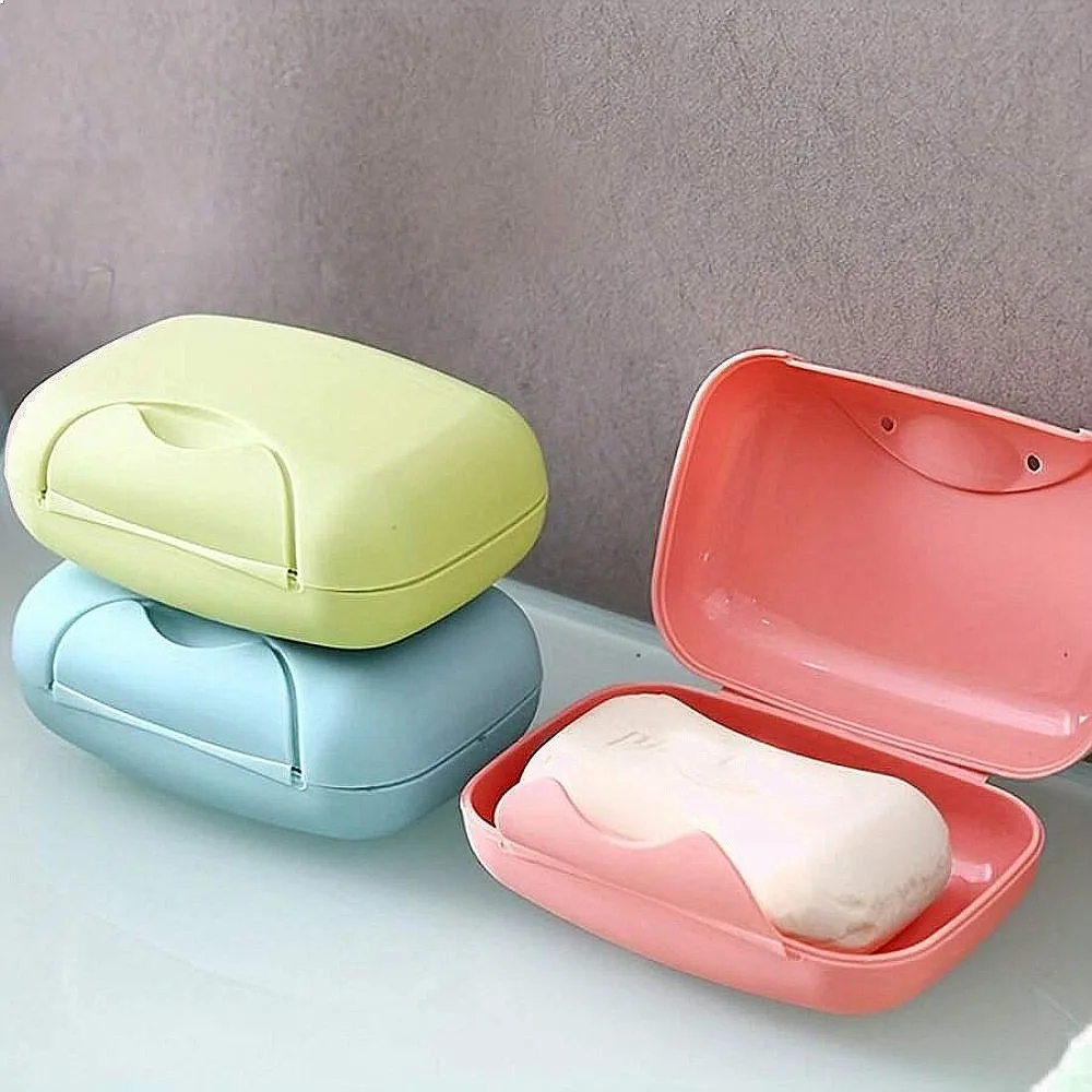 Portable Travel Soap Box with Lid, Durable PP Leak Proof Soap Holder for Bathroom Outdoor Camping Storage