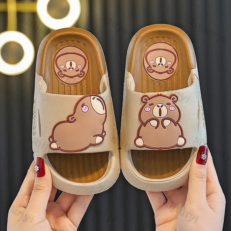 

Capybara Slippers Children Bathroom Sandals Cartoon Flat Slippers Platform Summer Anti-slip Outdoor Beach Shoes Kids Slippers