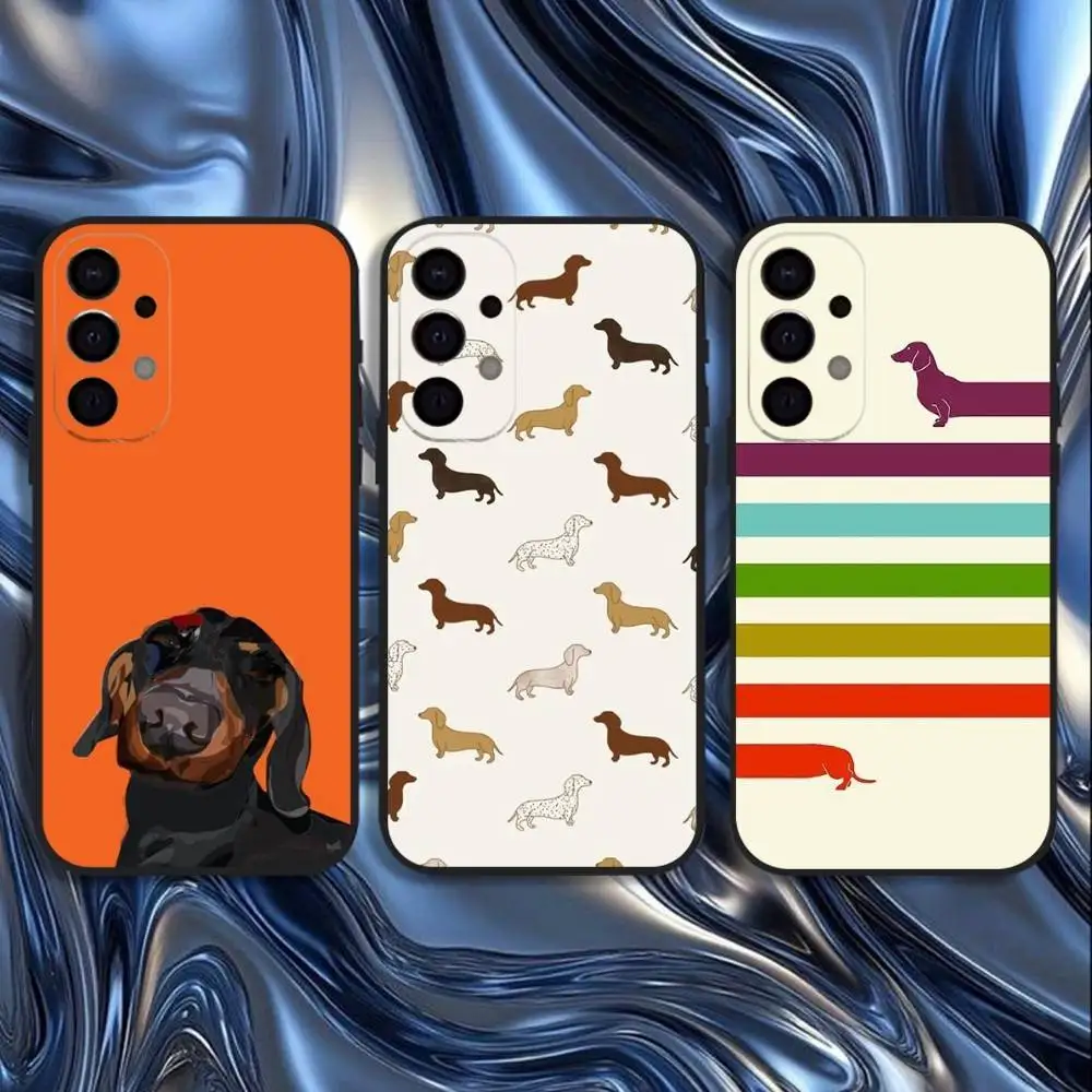 

Cute Dachshund Dog Phone Case For Samsung S25,S24,S21,S22,S23,S30,Ultra,S20,Plus,Fe,Lite,5G Black Cover