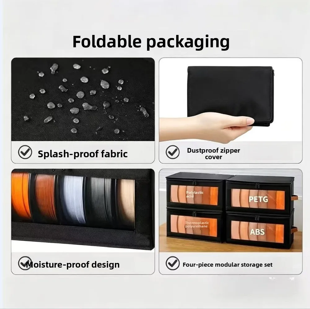 3D Printer Filament Storage Bag Oxford Cloth Transparent Window Dustproof Moisture Resistant Organizer For Workshop Home Office