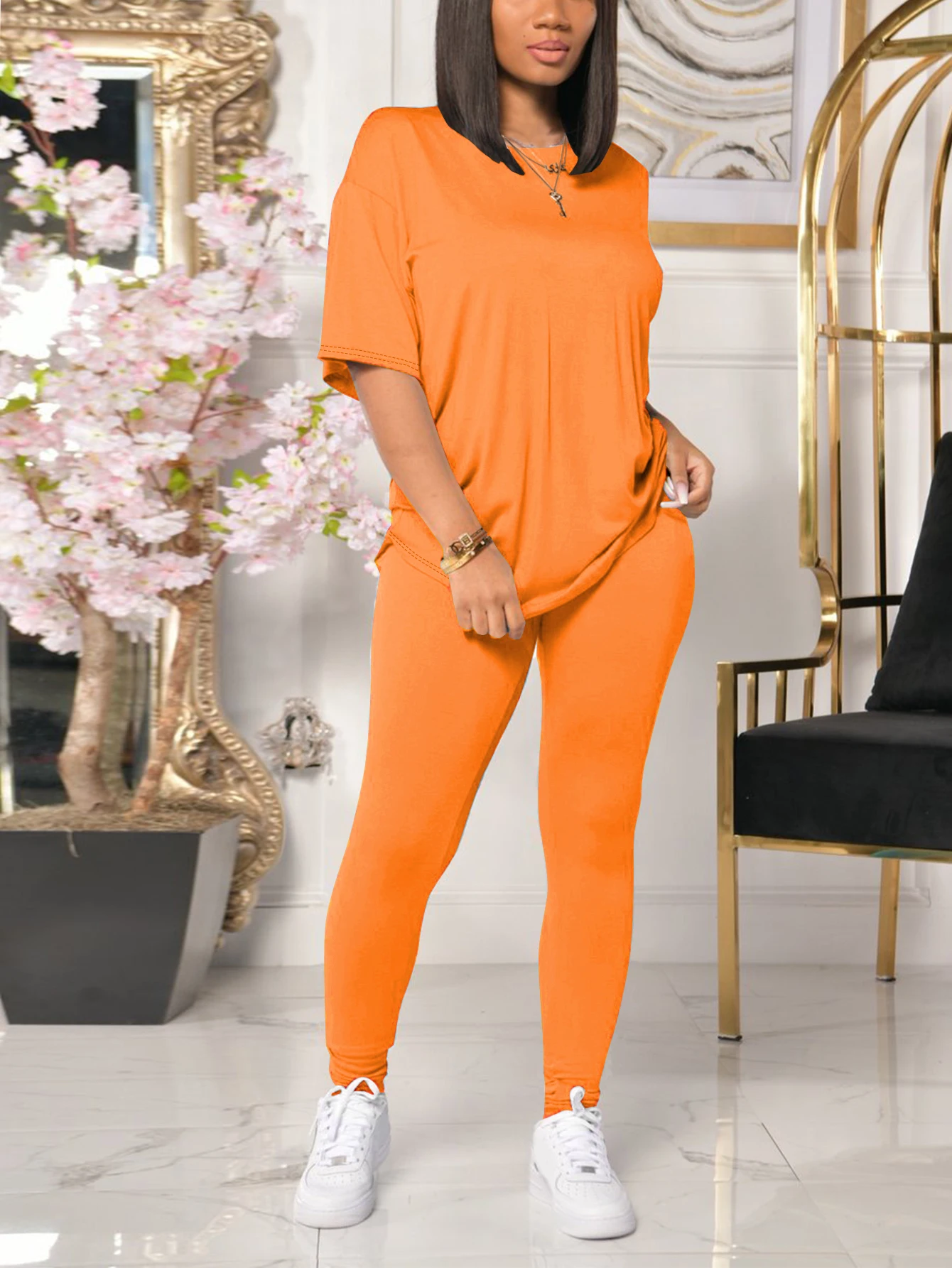 Women's Pure Color Polyester Fiber Fashionable Clothing Comfortable Fabric for All Occasions Rich Color Options