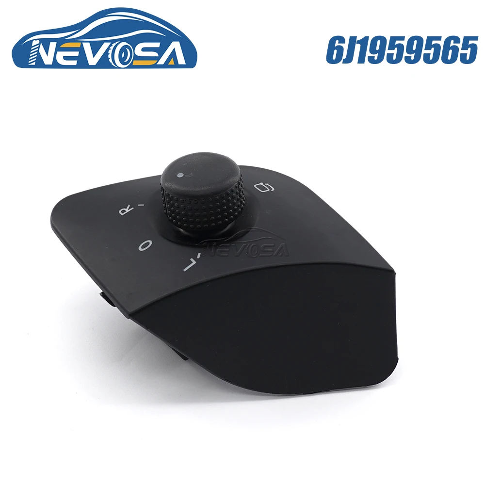 NEVOSA 6J1959565 For VW Seat Ibiza 2009 2015 Car Exterior Side Button  Power Mirror Adjust Switch Knob 6J1 959 565 6J1959565A