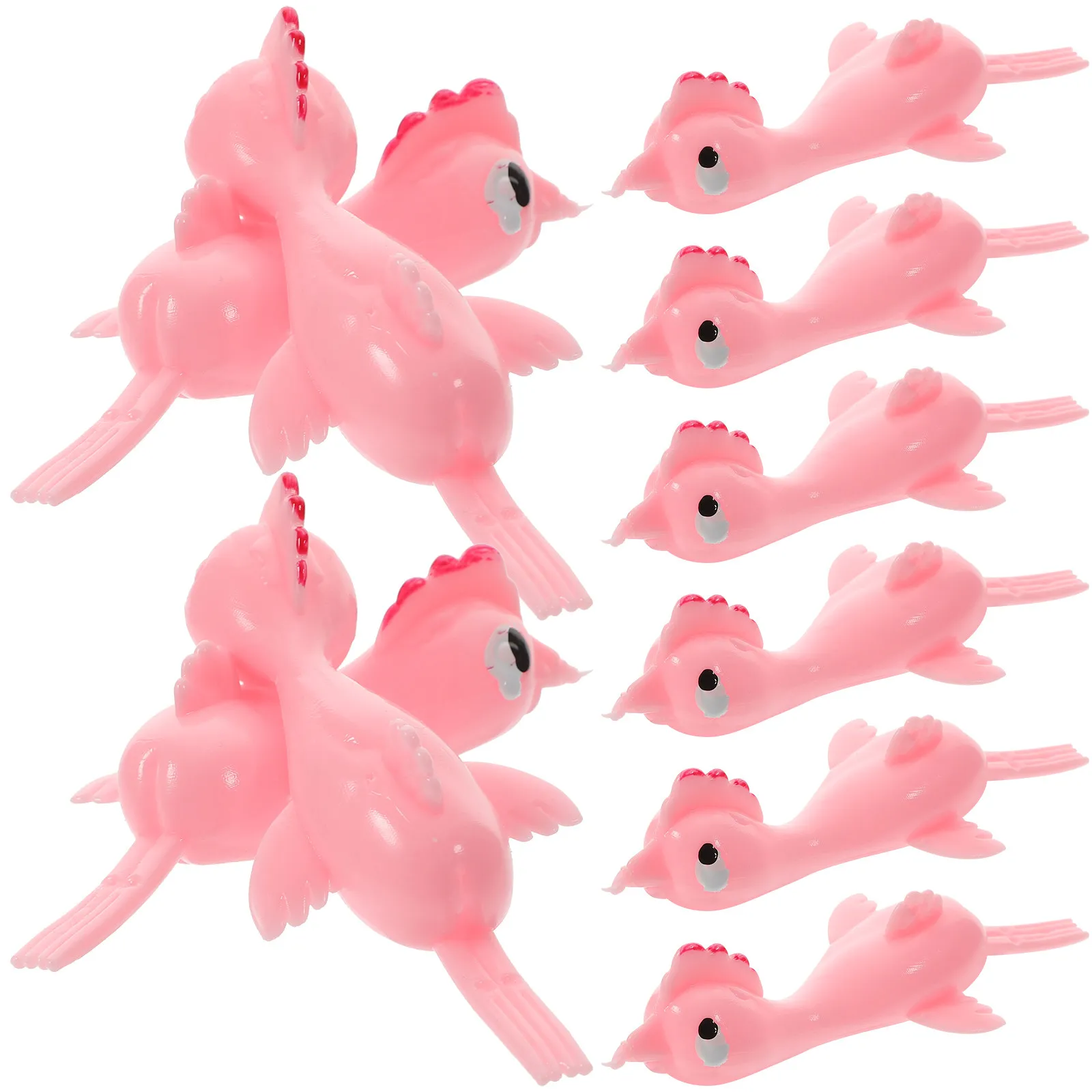 

20 Pcs Mini Chicken Toy Soft Accessories Cartoon Toys Novelty Flick Elastic Chickens