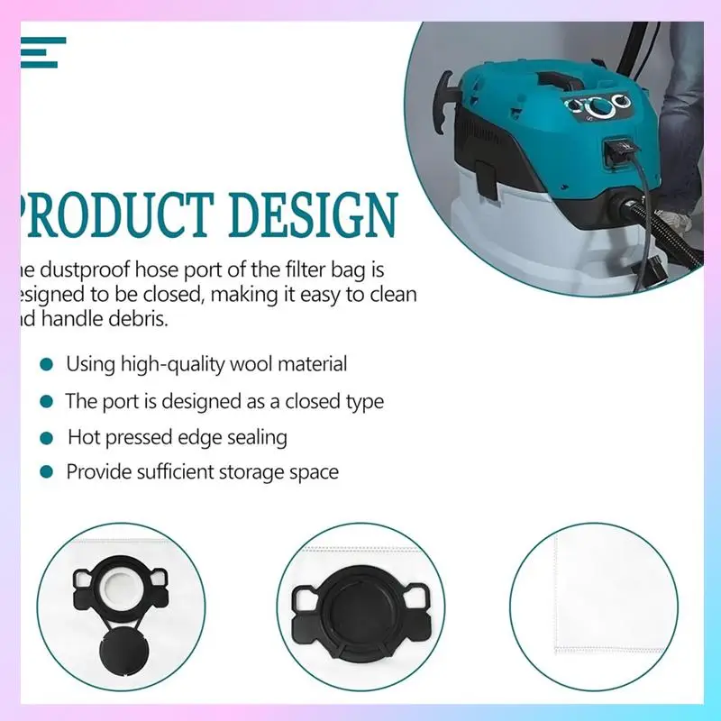 ABRG-12Pcs Dust Bags Fornilfisk 107419593 ATTIX33/44,Vl200aero 20/21,Aero 25/26/31,VC2010L/VC2511 Vacuum Cleaner Parts