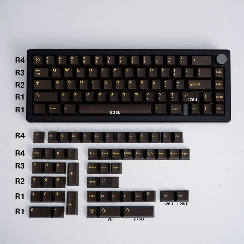 GMK Black gold semi-transparent hero 120 key ABS keycaps Double shot cherry profile suitable for mechanical keyboard keycap 61