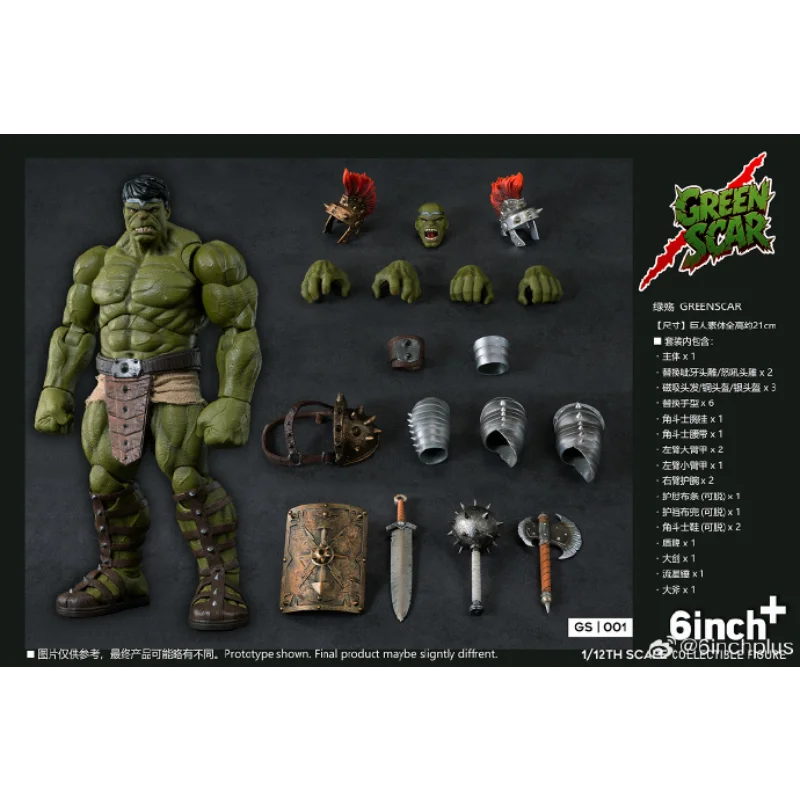 In Stock Original 6inchplus GREENSCAR GS001 Hulk Action Figure