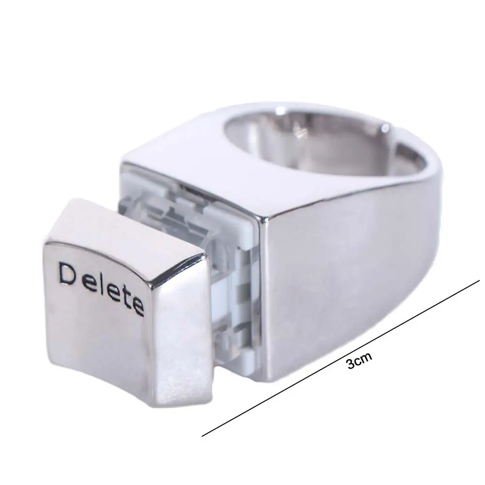 Mechanical Keyboard Delete Keyboard Ring Adjustable Square Opening Delete Ring Metal Bright Fog Keyboard Ring Jewelry Gift