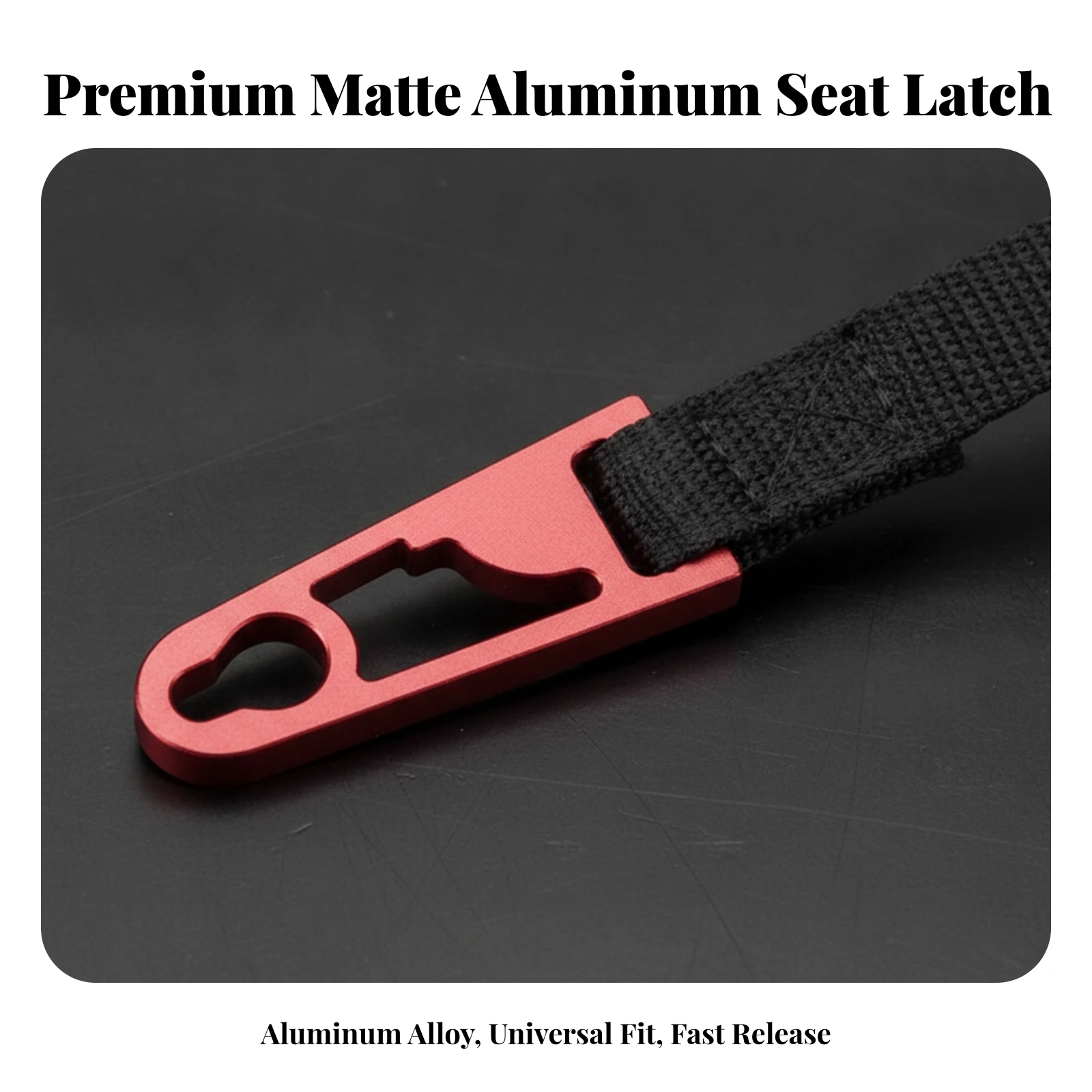 Rear Seat Release Assembly Aluminum-Alloy Seat Latch with Release Strap Backseat Adjustment Handle Heavy-Duty Long-Lasting