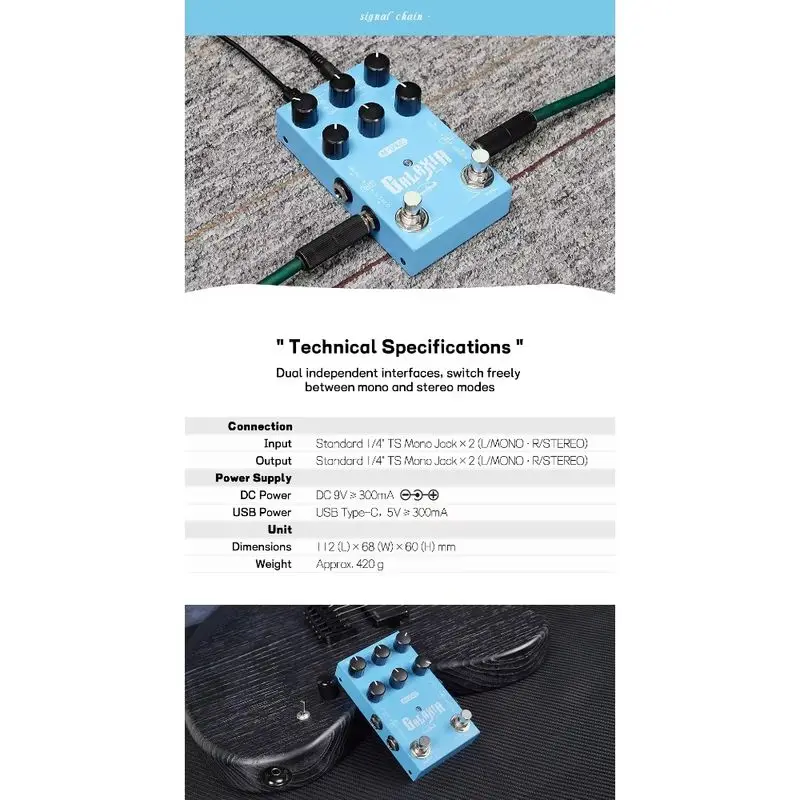 Hot M‑Vave Galaxia Guitar Multi‑Effects Pedal, Portable Electric Guitar Effects Processor With Amp Modeling Rechargeable Looper