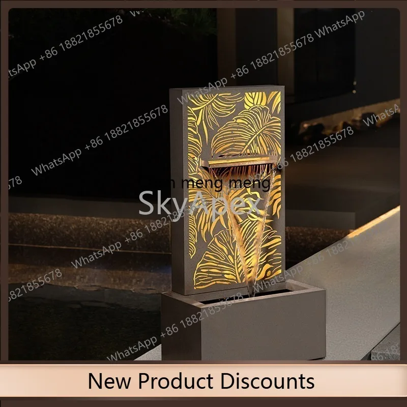 

z10Outdoor Garden Courtyard Villa Balcony Floor To Ceiling Flowing Water Circulating Lucky Fountain Landscaping