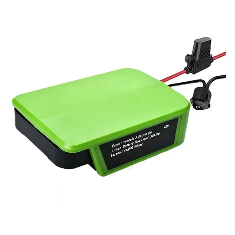 A31T Battery Adapter with Fuse & Wire Terminal for Greenworks 40V Lithium Battery Models 29472 29252 20202, Power Wheel Adapter
