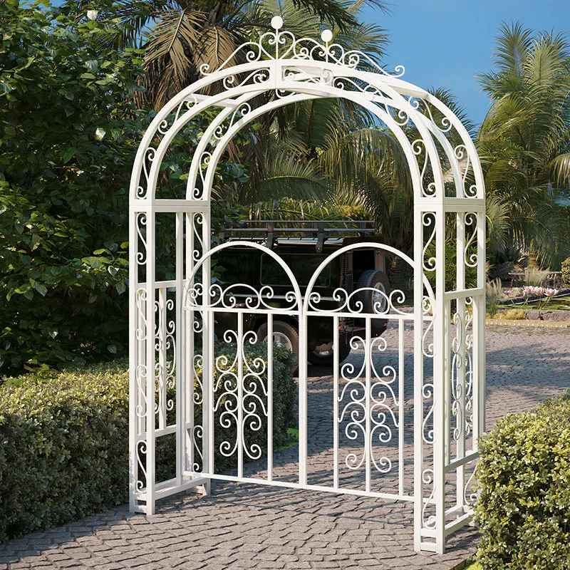 Garden flower vine climbing bracket Wedding arch frame European style rural flower stand Vintage arch vine climbing frame Garden