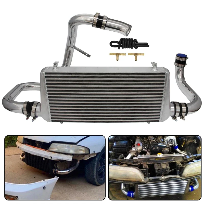 Aluminum Piping Pipe Upgrade Intercooler w/ Kit Fits For Nissan Skyline R32 R33 R34 GTST RB20 RB25DET 93-98 Blue / Black /Red view 6