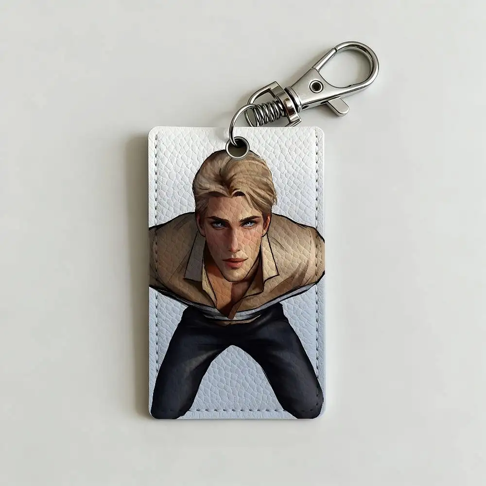 R-Romance C-Club Cool Card Case Leather Card Holder Keychain Key Ring Door Access Tags ID Card Case