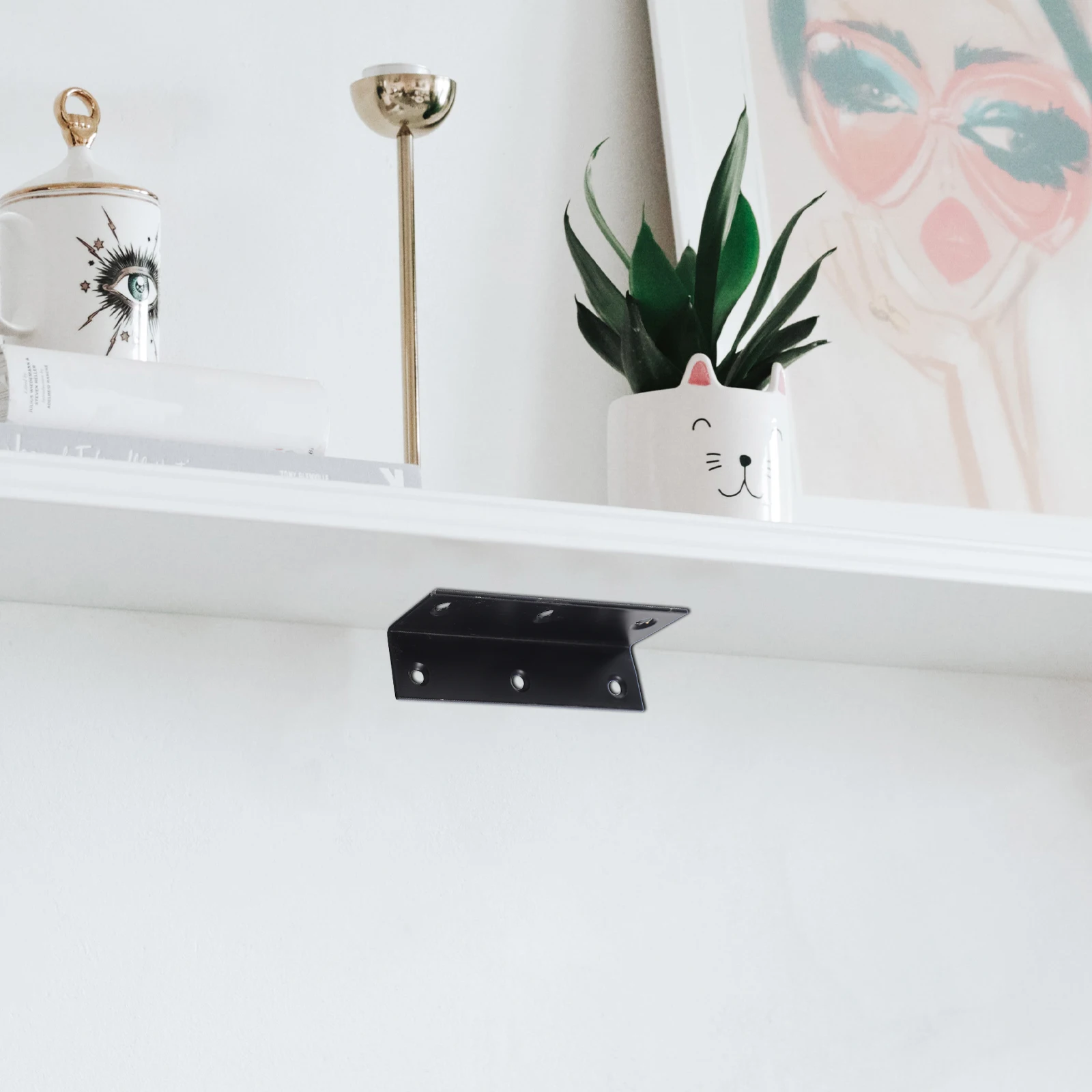 

4Pcs L Brackets for Shelves Heavy Duty Metal Corner Braces Small Shelf Brackets for Wood Furniture Repair Angle Iron Support