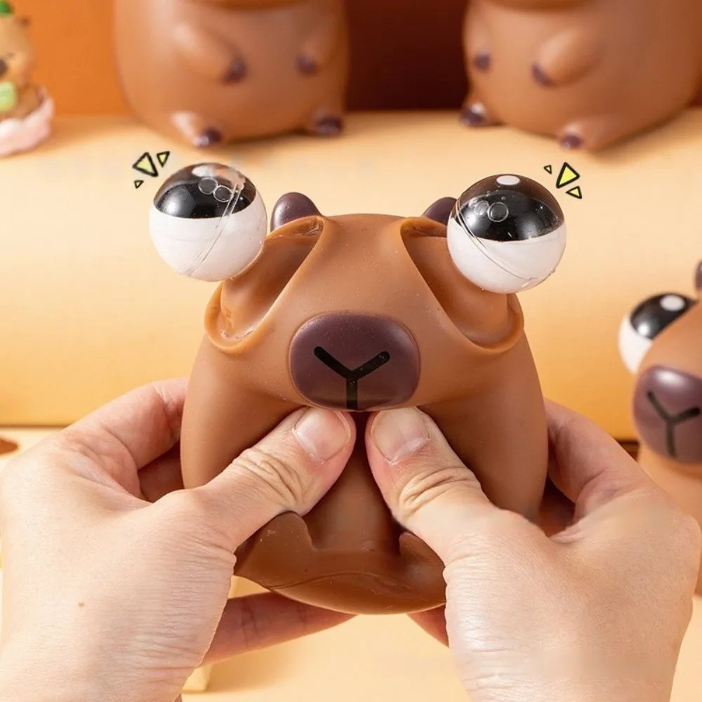 

Cartoon Burst Eye Capybara Toy Funny Soft Capybara Big Eyeball Pinch Doll Novelty Creative Capybara Squeeze Ball Toys