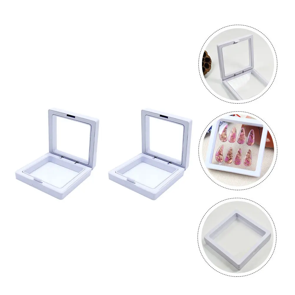

2pcs Premium Nail Storage Box For Manicure Guzheng Fake Nails Organizer Portable Durable Small Items Holder Chic Earring Case