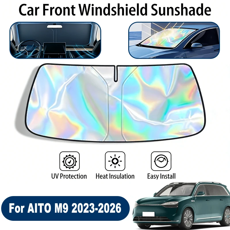 

Windshield Sun Shade For AITO M9 2023-2026 Foldable UV Reflective Front Window Sun Protection Cover Accessories