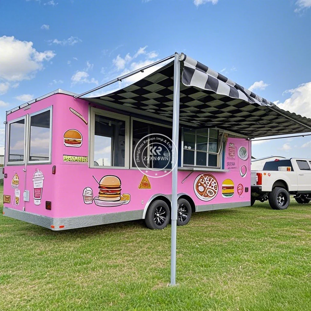 Rimorchio per alimenti Catering Carrello per taco completamente attrezzato Carrello per gelati da cucina mobile Rimorchi per barbecue Camion per alimenti economico con cucina completa