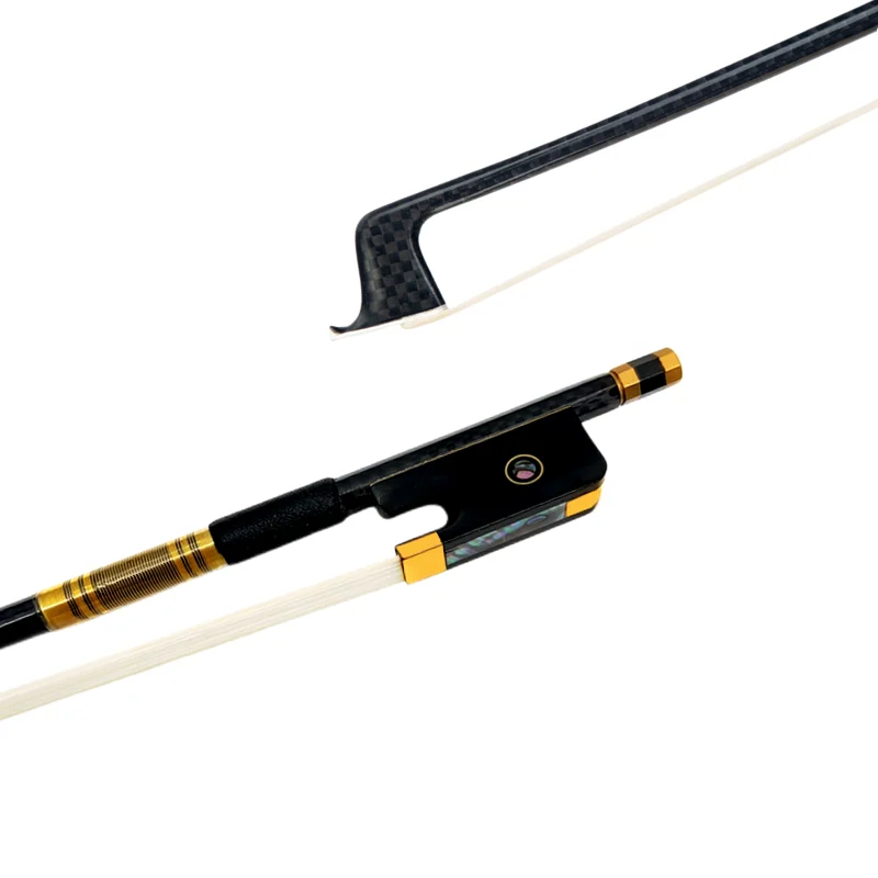 Best powerful New light  black Grid carbon Fiber plaid viola bow ,black/white Horsehair horsetail