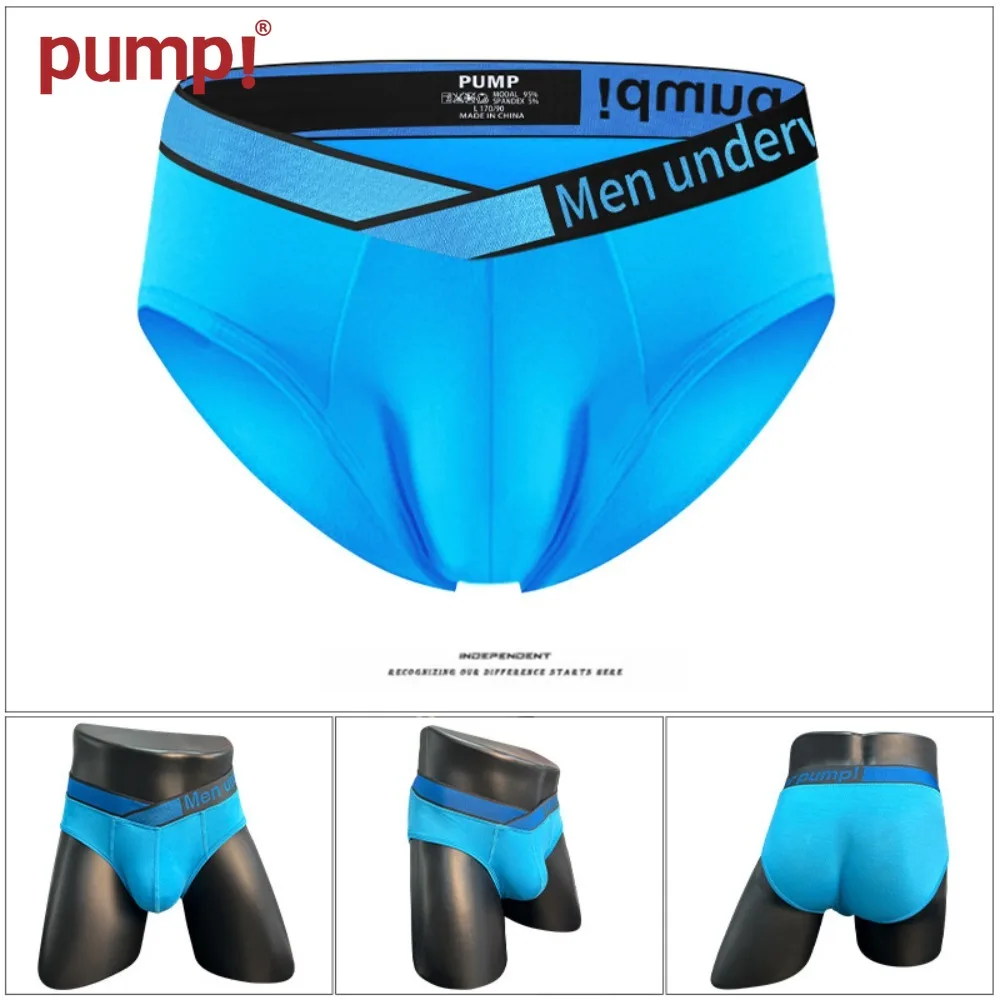 1-4PCS ブリーフ ブルー V ウエストバンド ビキニ下着 セクシー グラデーション レーザー ローライズ 快適なモーダル メンズ下着 ゲイ男性用 18歳以上