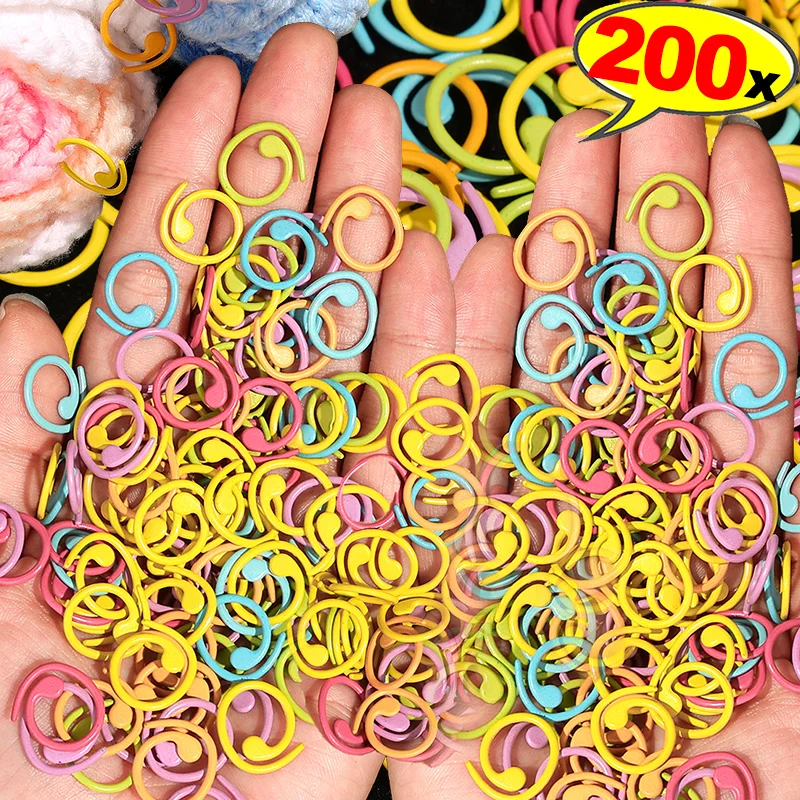 20/200x حلقات ماركر خياطة معدنية ماركر الكروشيه قفل الملونة خياطة خواتم ماركر الحياكة الكروشيه اكسسوارات #1