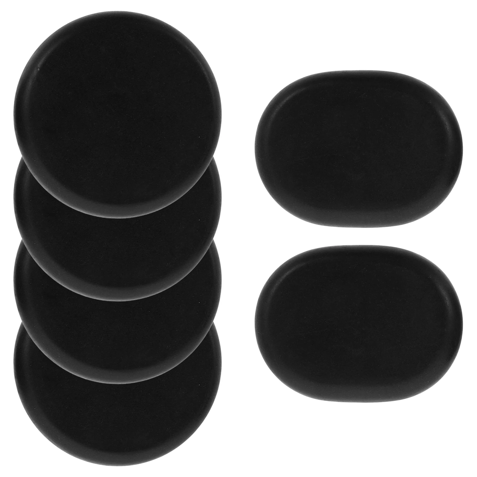 

6Pcs Hot Massage Stones Round Basalt Natural Smooth Surface Relaxing Spa Set Hot Stone Warmer Rocks Massage Stones