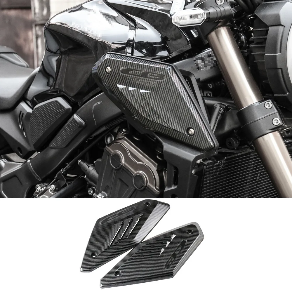 ألياف الكربون دراجة نارية الإطار الجانب لوحة الحرس غطاء قذيفة كمية الأنابيب حامي لهوندا CB650R 2019 2020 2021 -A08Q