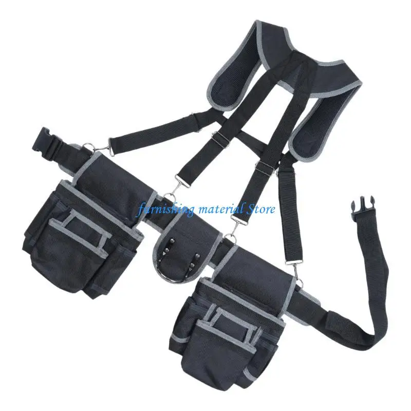 Y5GD Waterproof Adjustable Suspenders Tool Belt For Builders Equipped With Multi Pocket Tool Holders And Reinforced Straps