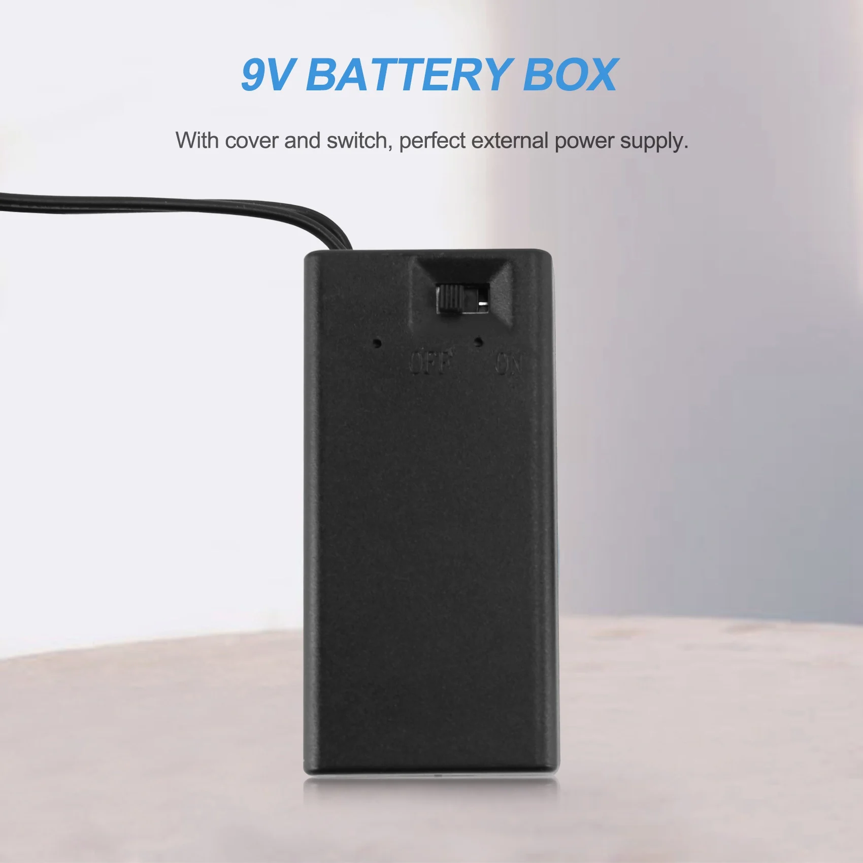 DC 9V PP3 Battery Holder Box Case Wire Lead ON/OFF Switch Cover + 2.1mm Plug-Grocery