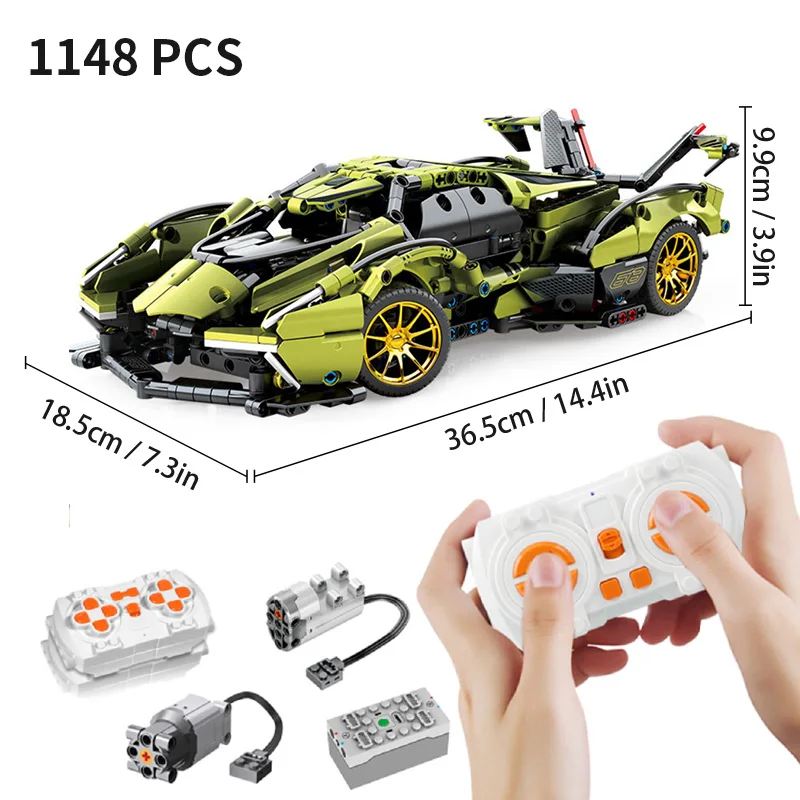 Car Building Block Set, V12 Vision Car, Technic Building Block Set for Adults, Great Gift for Boys and Girls 10-14, Building Set