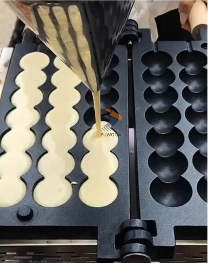 21-Hole Non-Stick Electric Skewer Waffle Maker Sugar-Coated Haws Shape Waffle Machine Ball Shaped Cake Baking Machine