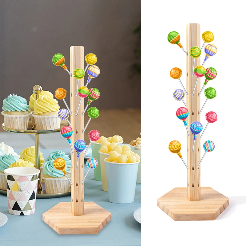 

Wooden Lollipop Holder Stand Table Display Birthday Party Lollipop Tree Holder Wedding Party Baby Shower Decorations Supplies