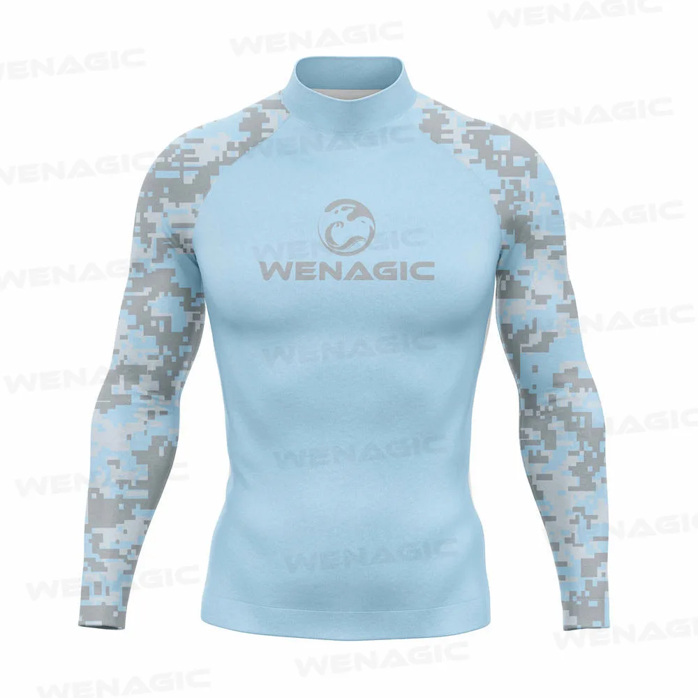 Summer New Men\'s UV Protection Rash Guard Diving Surf t Shirt Swimming T-shirt Swimsuit Beach Swimwear Long Sleeve Surfing Suits