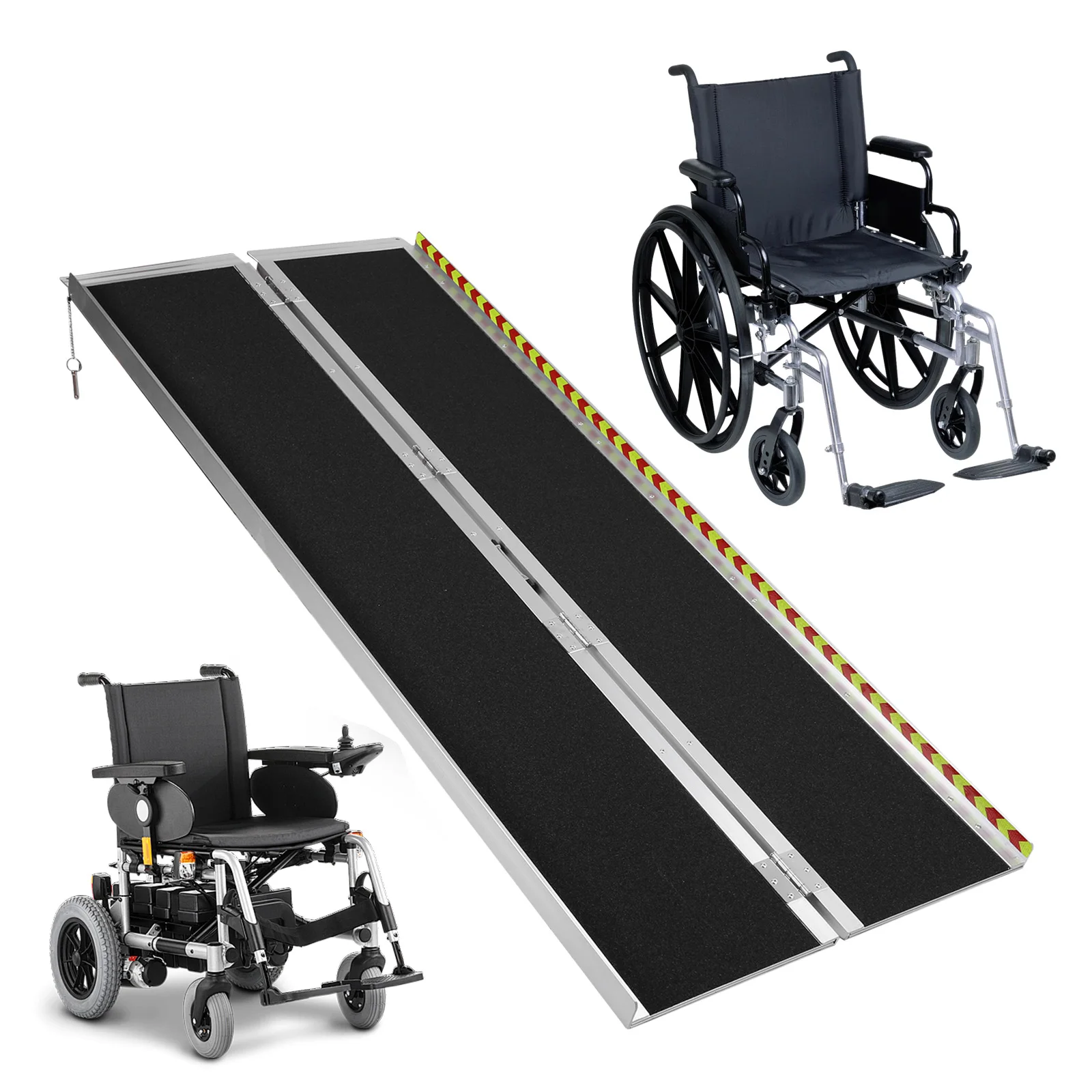 

Door Threshold Wheelchair Ramp Folding Non-Slip Aluminum Wheel Chair Ramp for Home Steps Stairs Entry Threshold Doorways