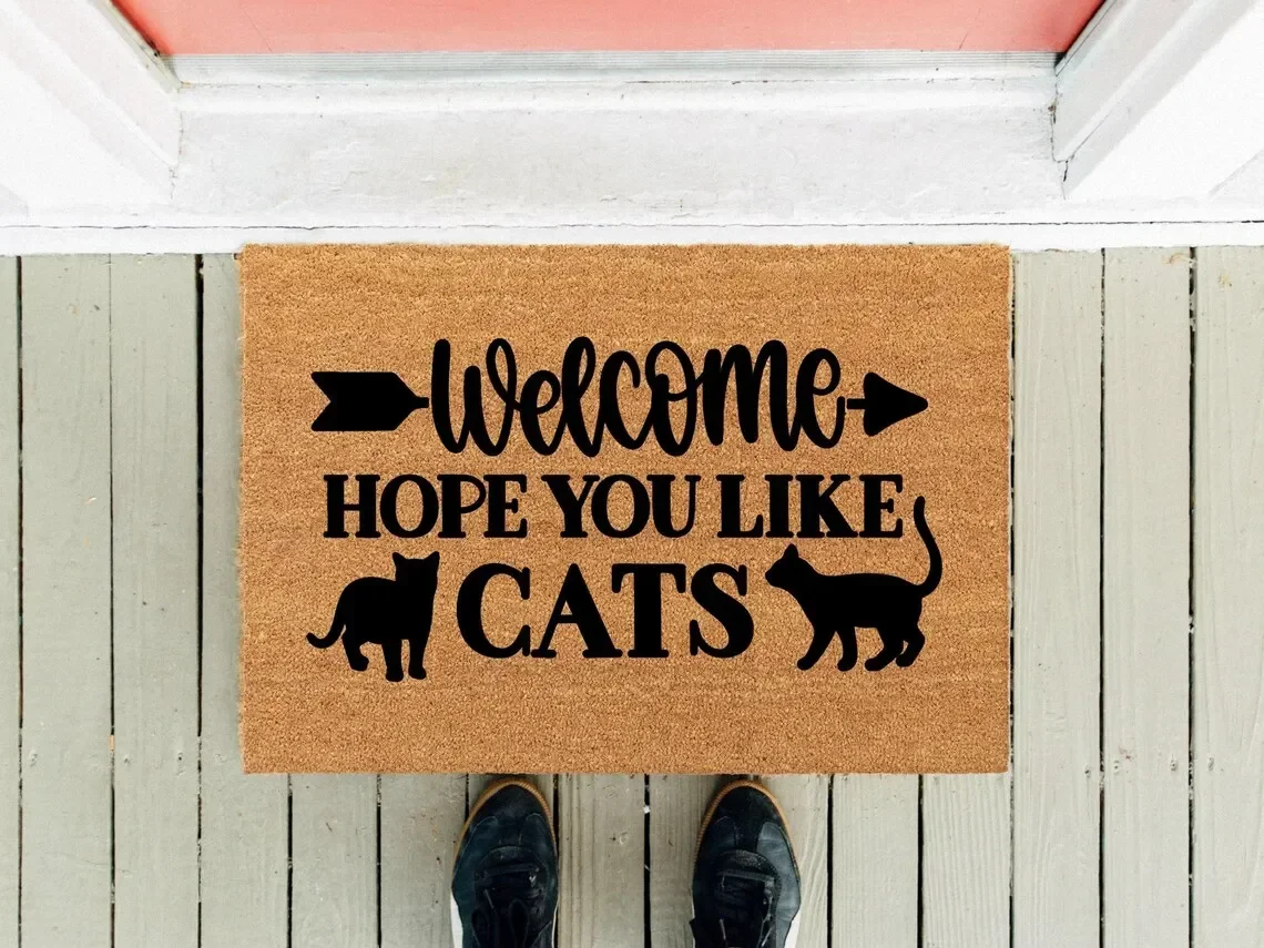 Welcome Cat Doormat Hope You Like Cat Door Mats Take Off Your Shoes Home Decor Doormat