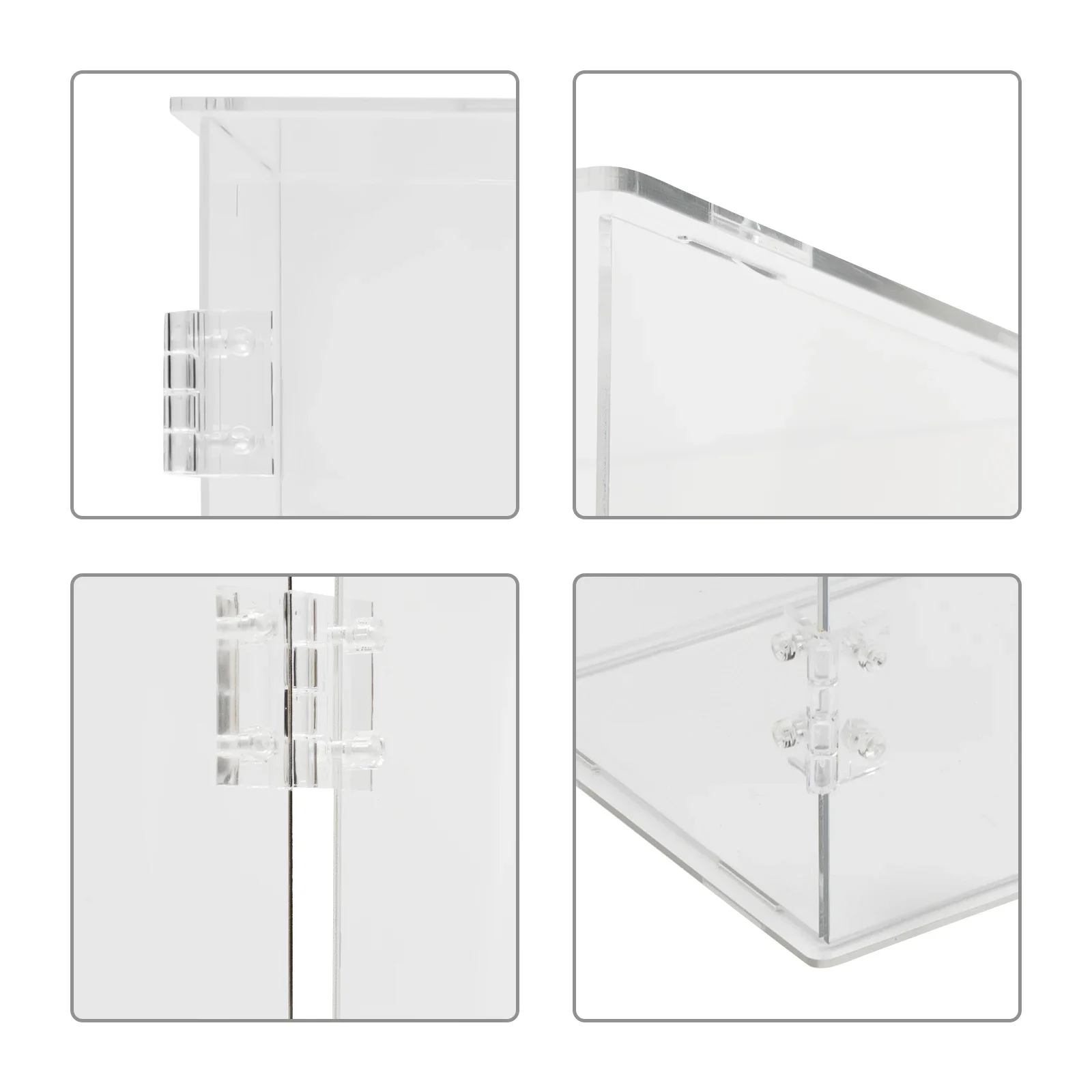 กล่องอะคริลิค 3 ชั้น 360 °   ชั้นวางอะคริลิคใสอเนกประสงค์พร้อมบานตู้สำหรับบ้าน สำนักงาน และงานแสดงสินค้า
