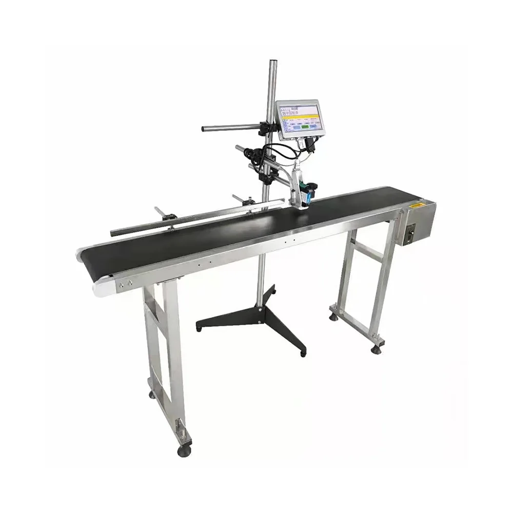 Date batch number automatic printer Tij printer, online inkjet machine with conveyor belt, suitable for cartons, paper bags