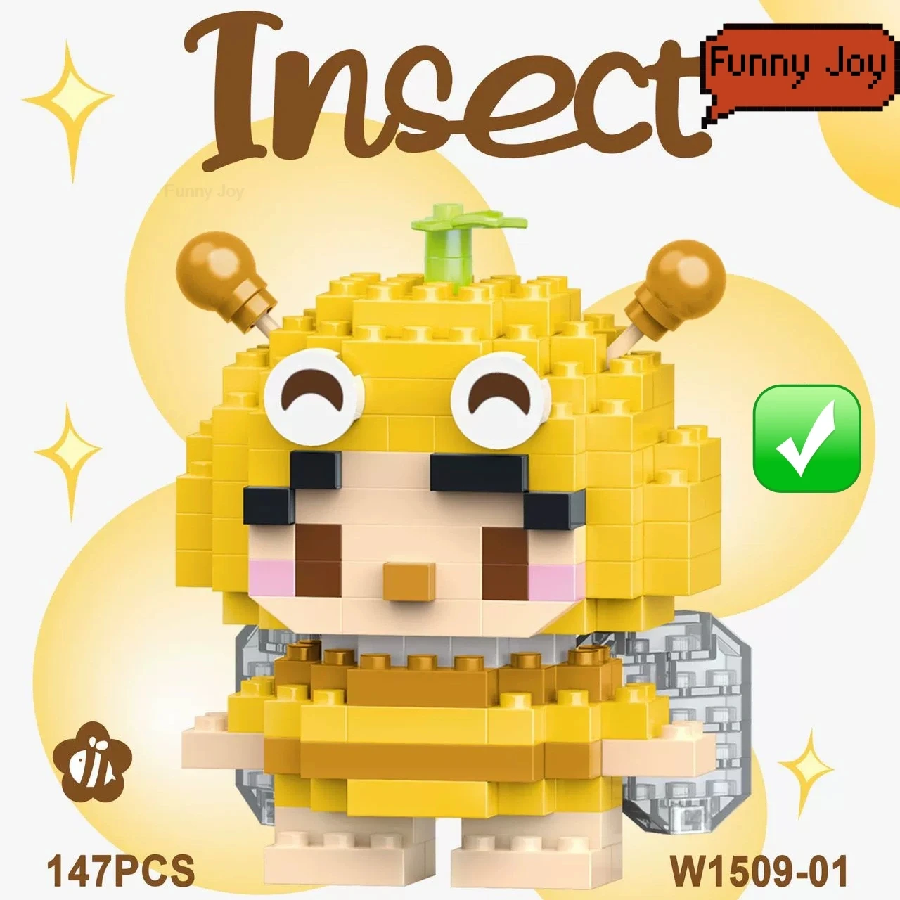 Leuke insecten microdieren bouwstenen 3D diamantmodel BEE slaksteen DIY stadsbouwspeelgoed voor kinderen kindercadeau