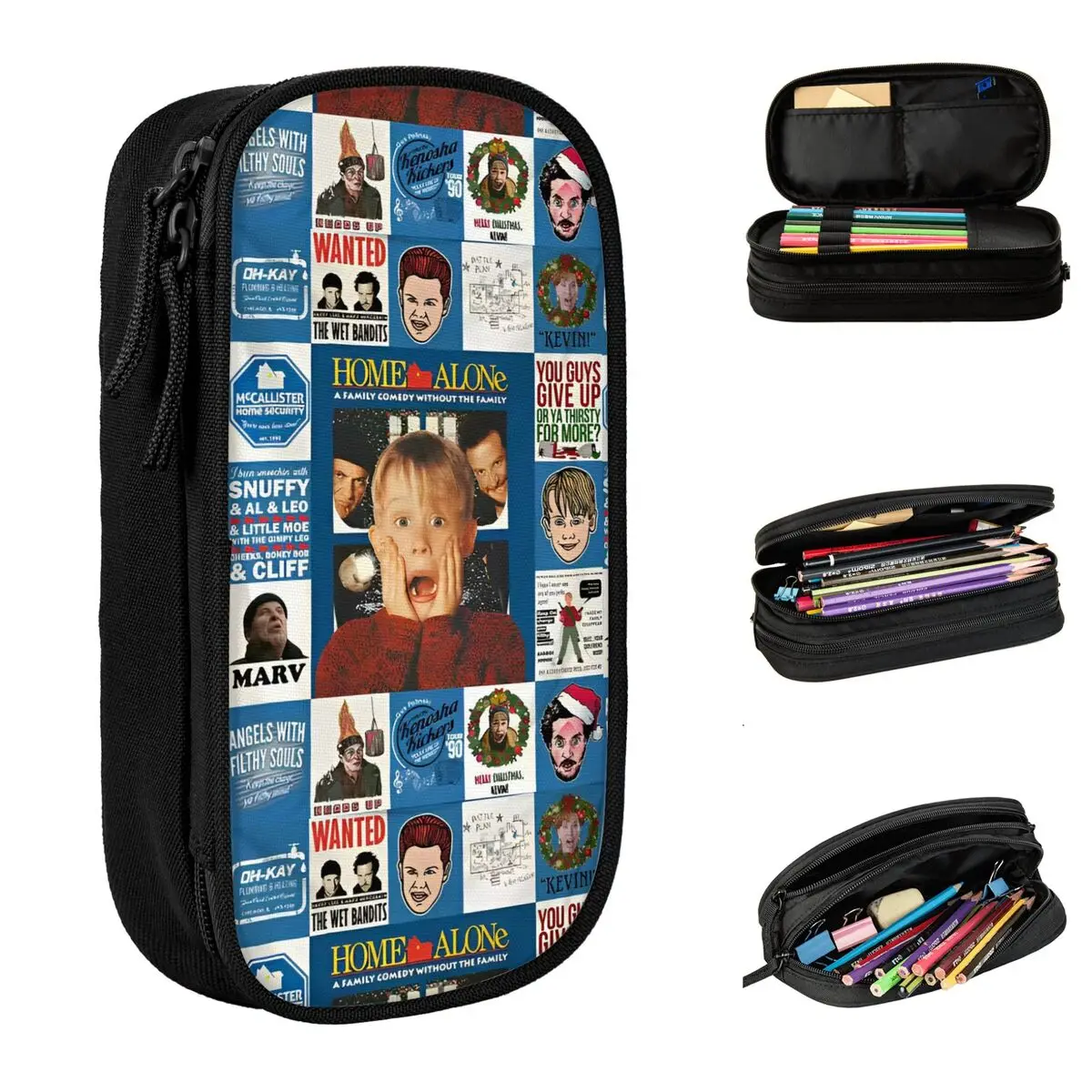 Home Alone TV Series Collage Pencil Case Kevin Macaulay Culkin Pen Bag Girl Boy Big Capacity School Supplies Gifts Pencilcases