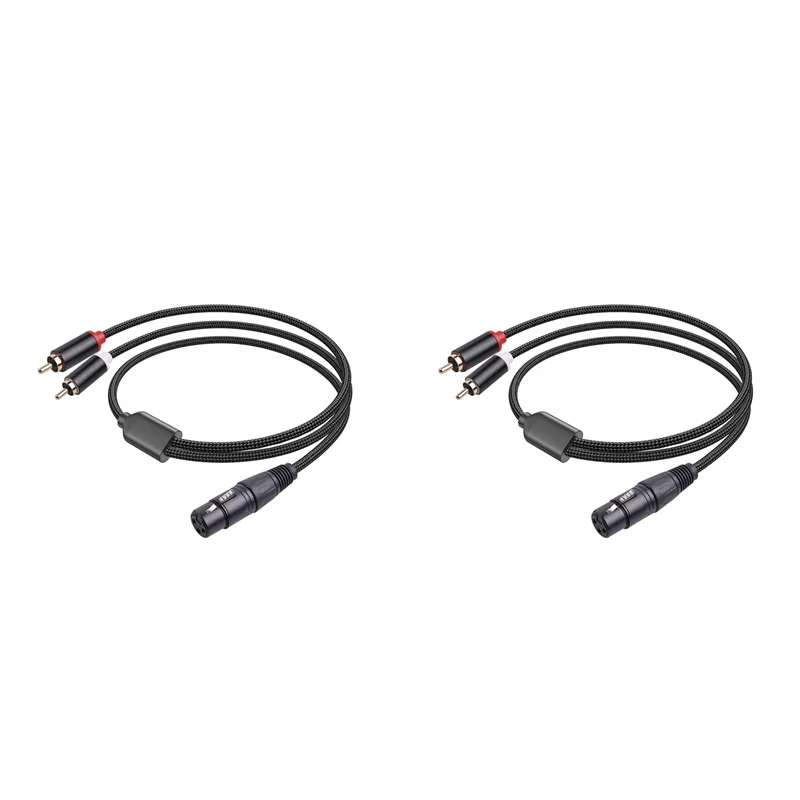 JABS-2X 3Pin XLR Female To Dual RCA Male Y Splitter Cable,Mixer Amplifier Audio Cable,Stereo Audio Interconnect Cable,3 Meter