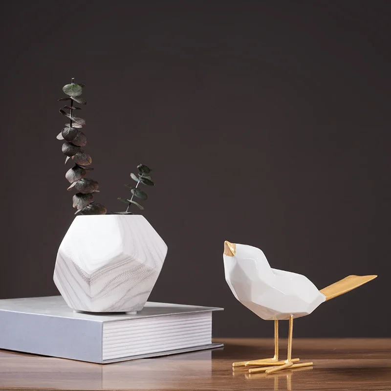 [MGT]-Nordic Creative Simple Geometric Bird Resin Statue, Home Decoration, Living Room Decoration