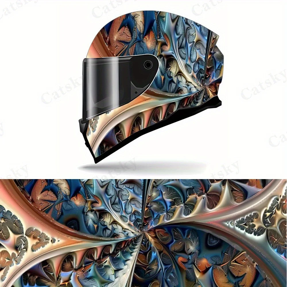 Full Face Dream Fractal Art Helmet Sticker - Strong Toughness PVC, Motorcycle Helmet Unique Aesthetic Embellishment, Riding Pers