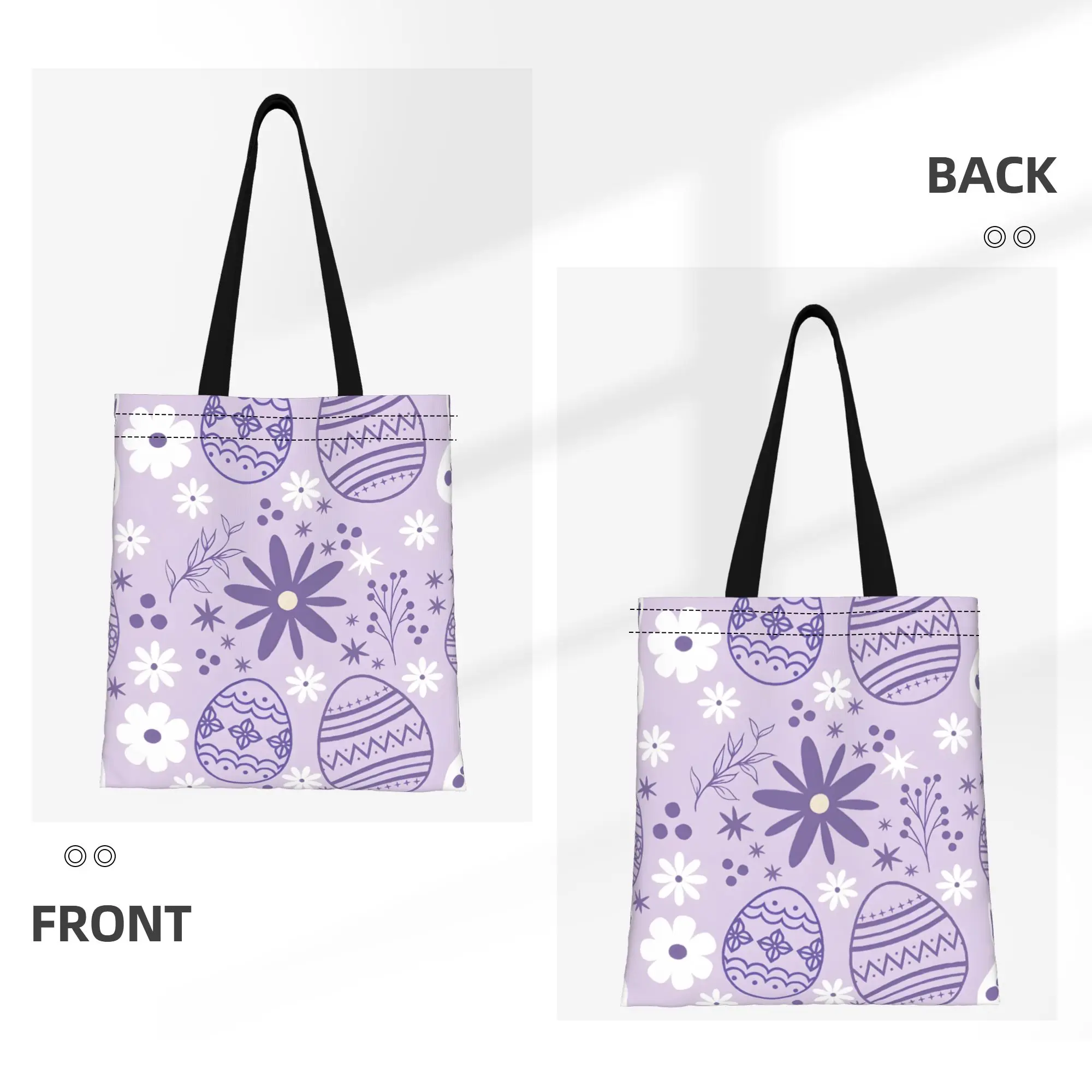 1PC Spring Bunny Canvas Tote Bag Easter Bunny Vibes Handbag Outdoor Handbag Trendy Tote